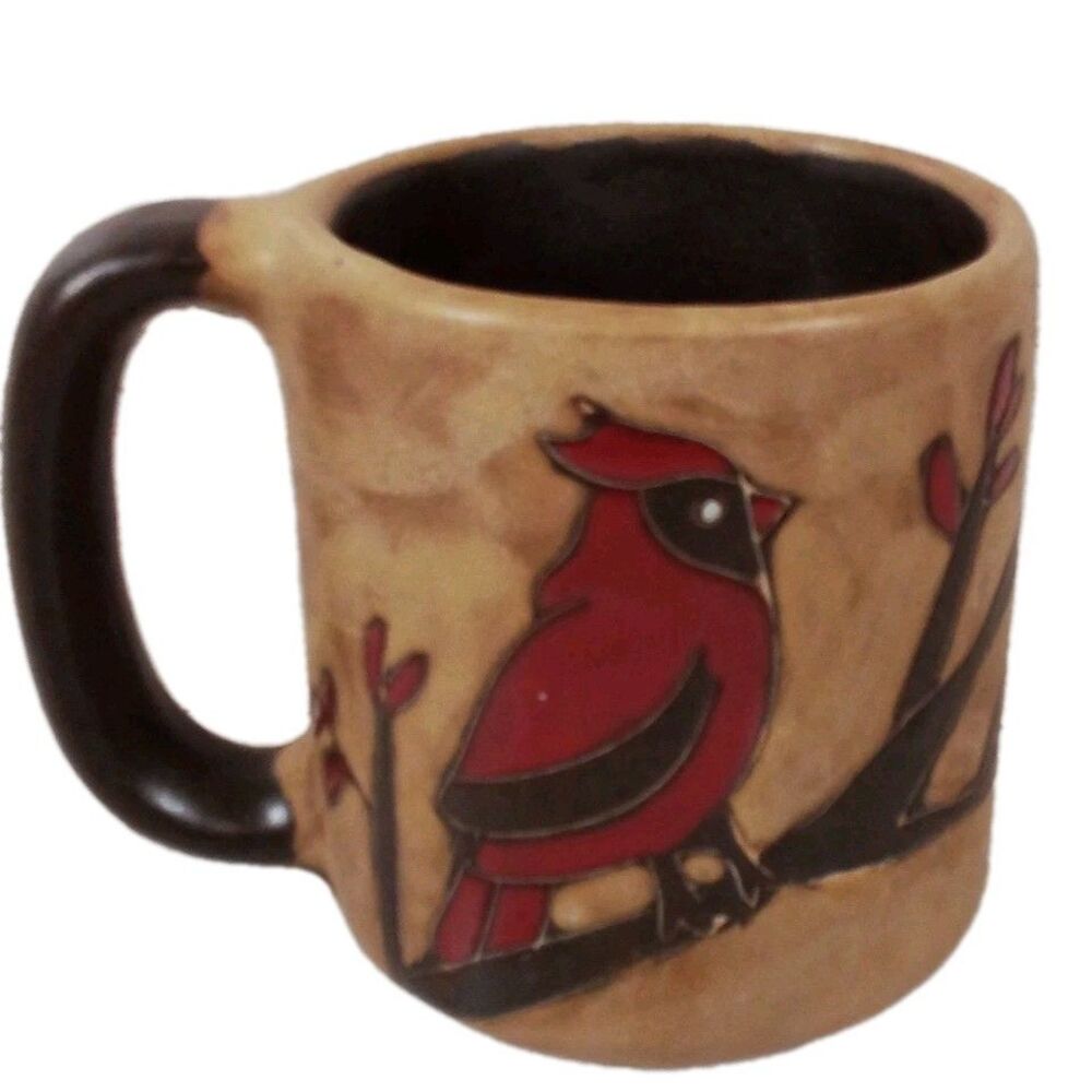 Red Cardinal Mara Pottery Stoneware Memorial Mug  Always With You Heavy 16 Oz.